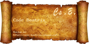 Csór Beatrix névjegykártya